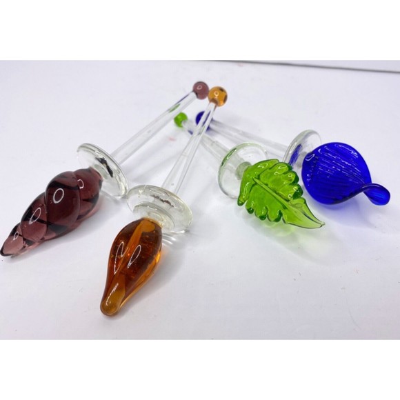 Vintage Set of four Elegant Swizzle Sticks Stirs, Handmade Italian Glass - Picture 4 of 9